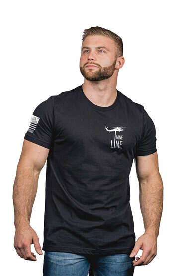 Nine Line Apparel born for the storm short sleeve t shirt in black from the front